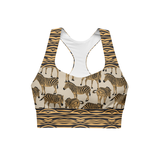 BOLD BEIGE ZEBRA Sports Bra | WILDwear