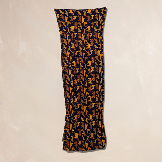 BLACK WILDCATS | Qrown Jewel Satin Accent Scarf