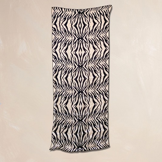ZEBRA STRIPES | Qrown Jewel Satin Accent Scarf