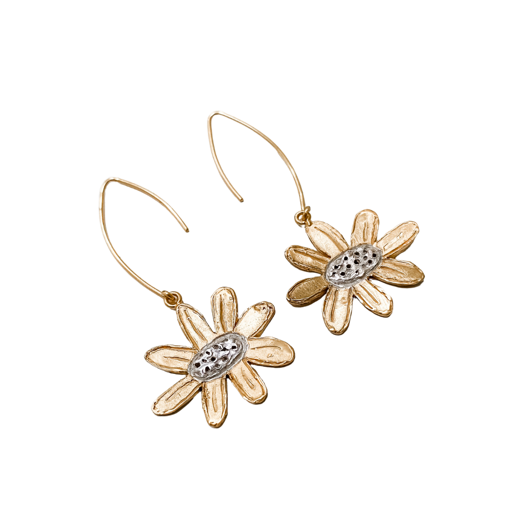 WILD FLOWER Engraved Earrings