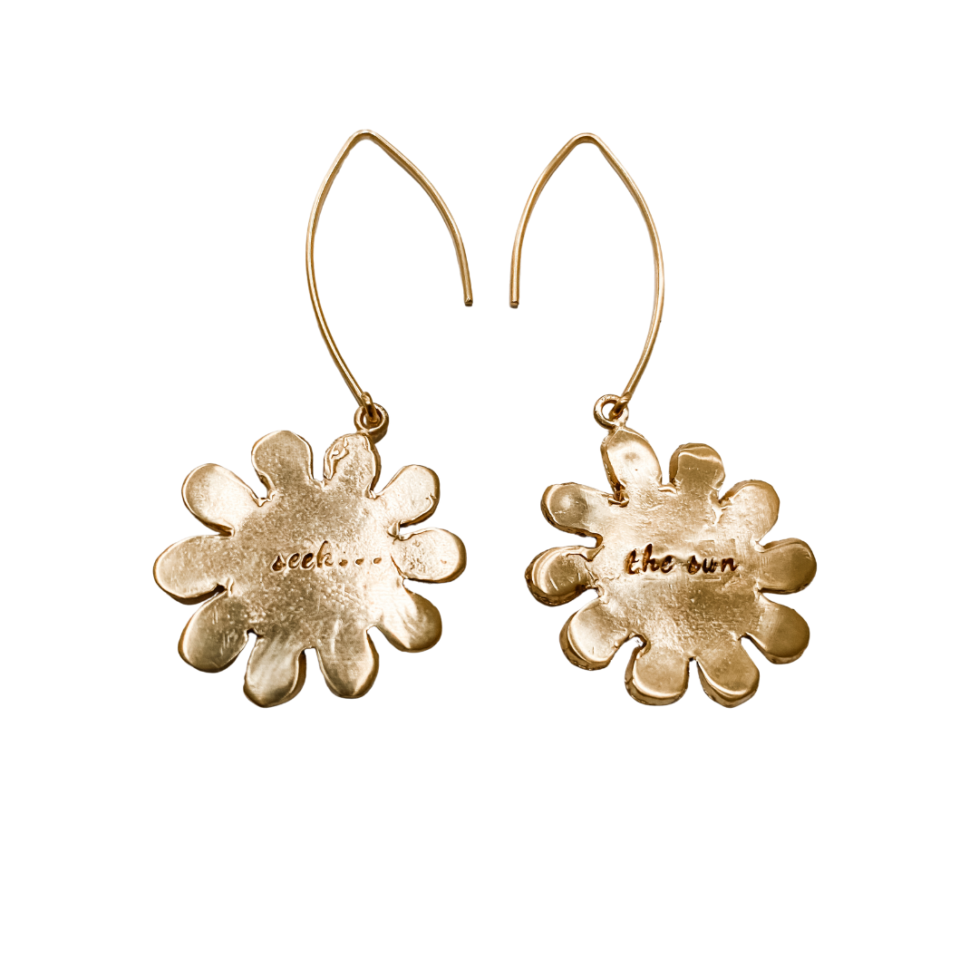 SEEK THE SUN Engraved Earrings