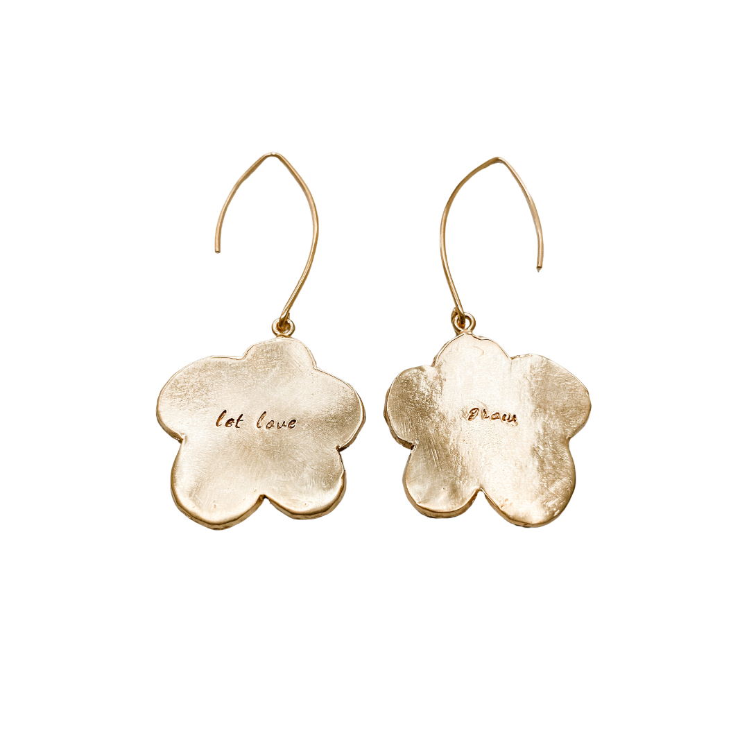 LET LOVE GROW Engraved Earrings