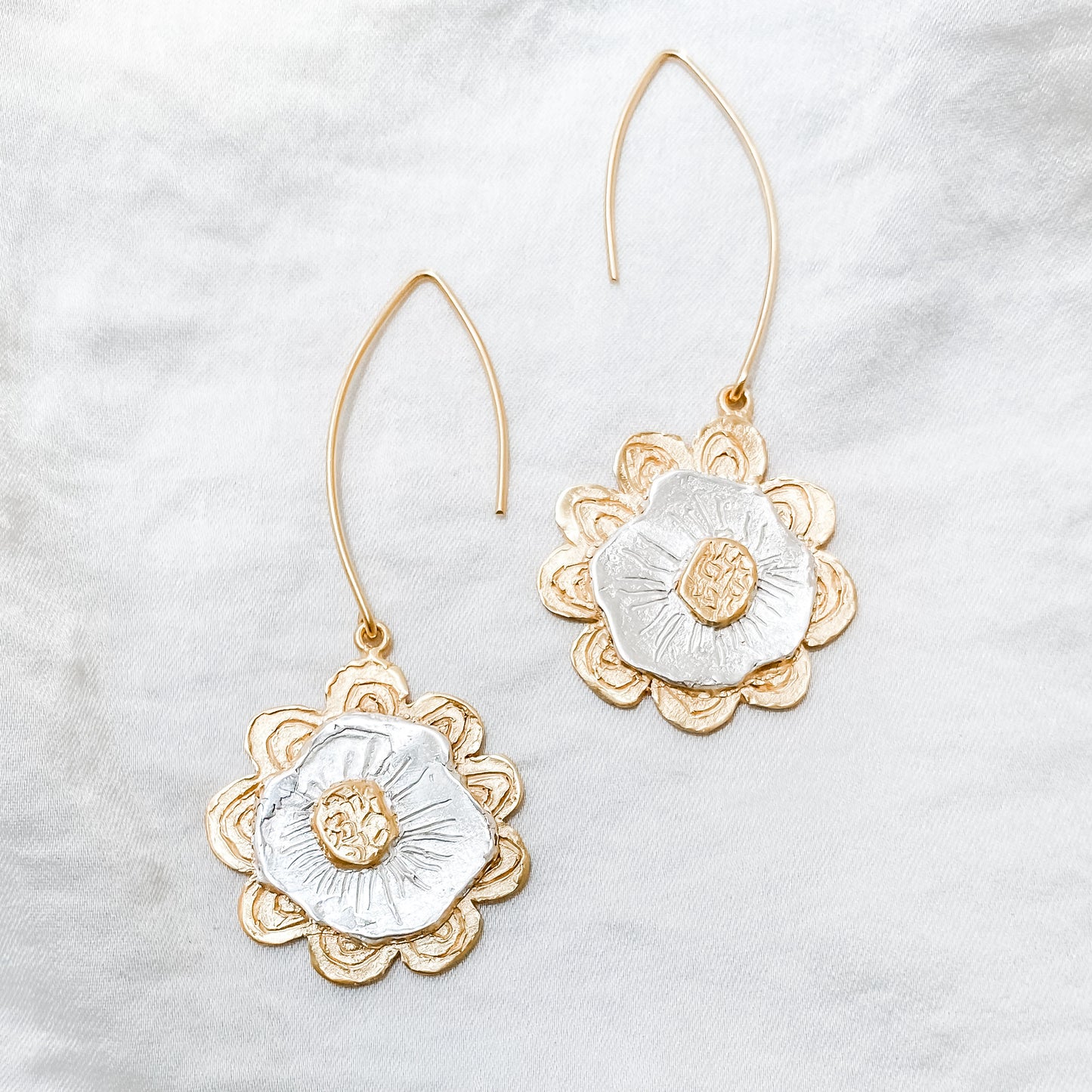 NO RAIN NO FLOWERS Engraved Earrings