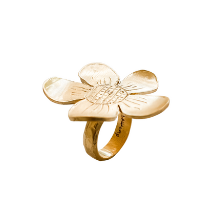 KEEP GROWING Flower Pinky Ring