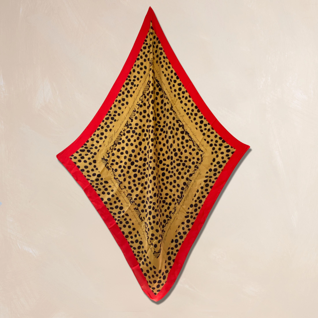 CHEETAH | Flower Qrown Satin Affirmation Scarf