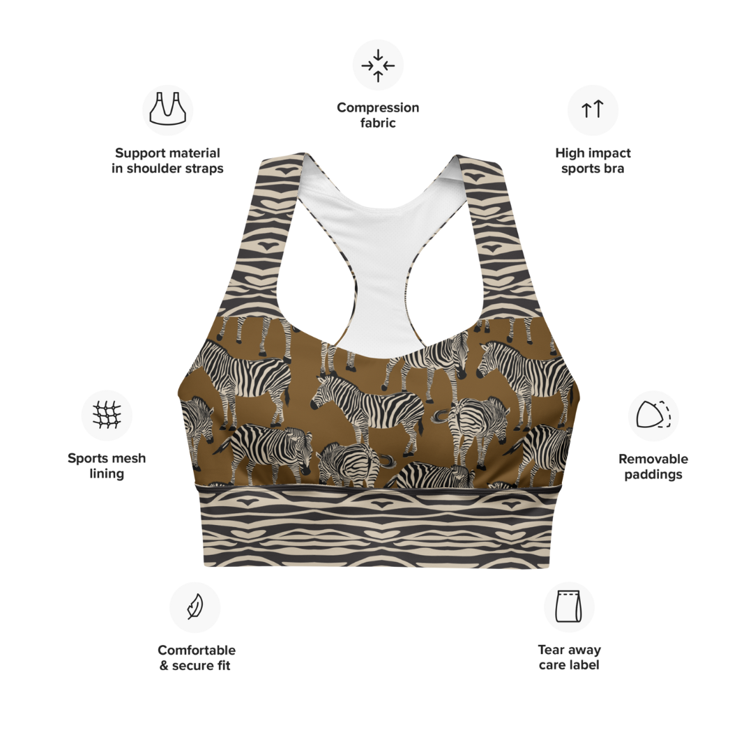 BROWN ZEBRA Sports Bra | WILDwear