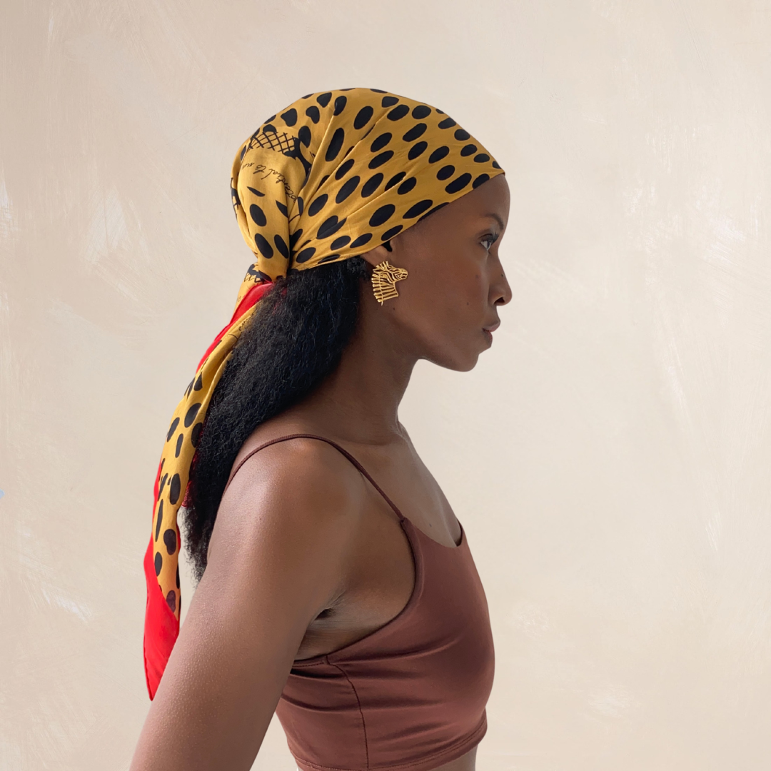 CHEETAH | Flower Qrown Satin Affirmation Scarf