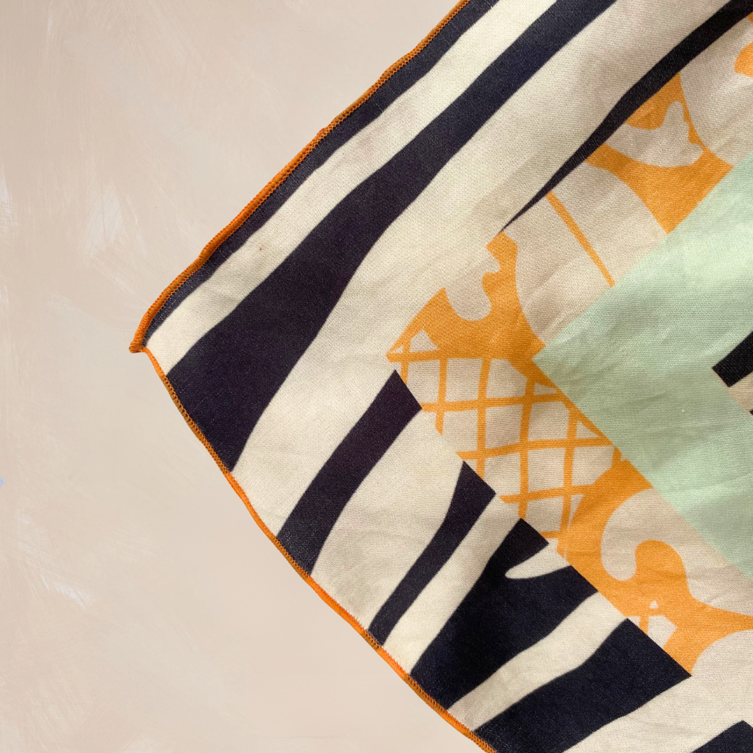 ZEBRA STRIPES | Flower Qrown Satin Affirmation Scarf