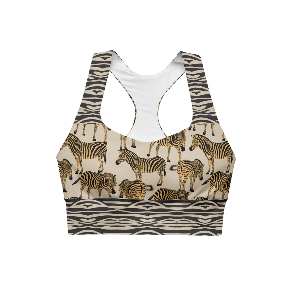 BEIGE ZEBRA Sports Bra | WILDwear