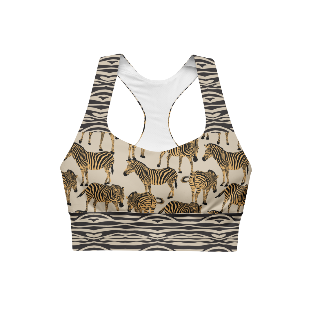 BEIGE ZEBRA Sports Bra | WILDwear