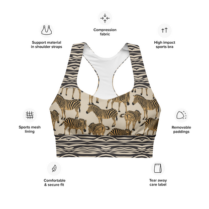 BEIGE ZEBRA Sports Bra | WILDwear