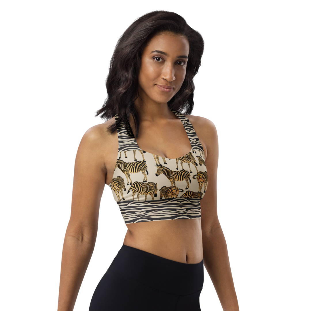 BEIGE ZEBRA Sports Bra | WILDwear