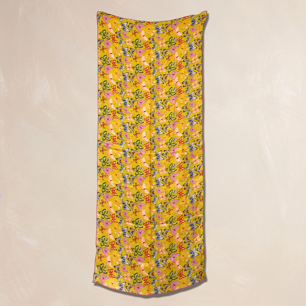 BUTTERFLIES | Qrown Jewel Satin Accent Scarf