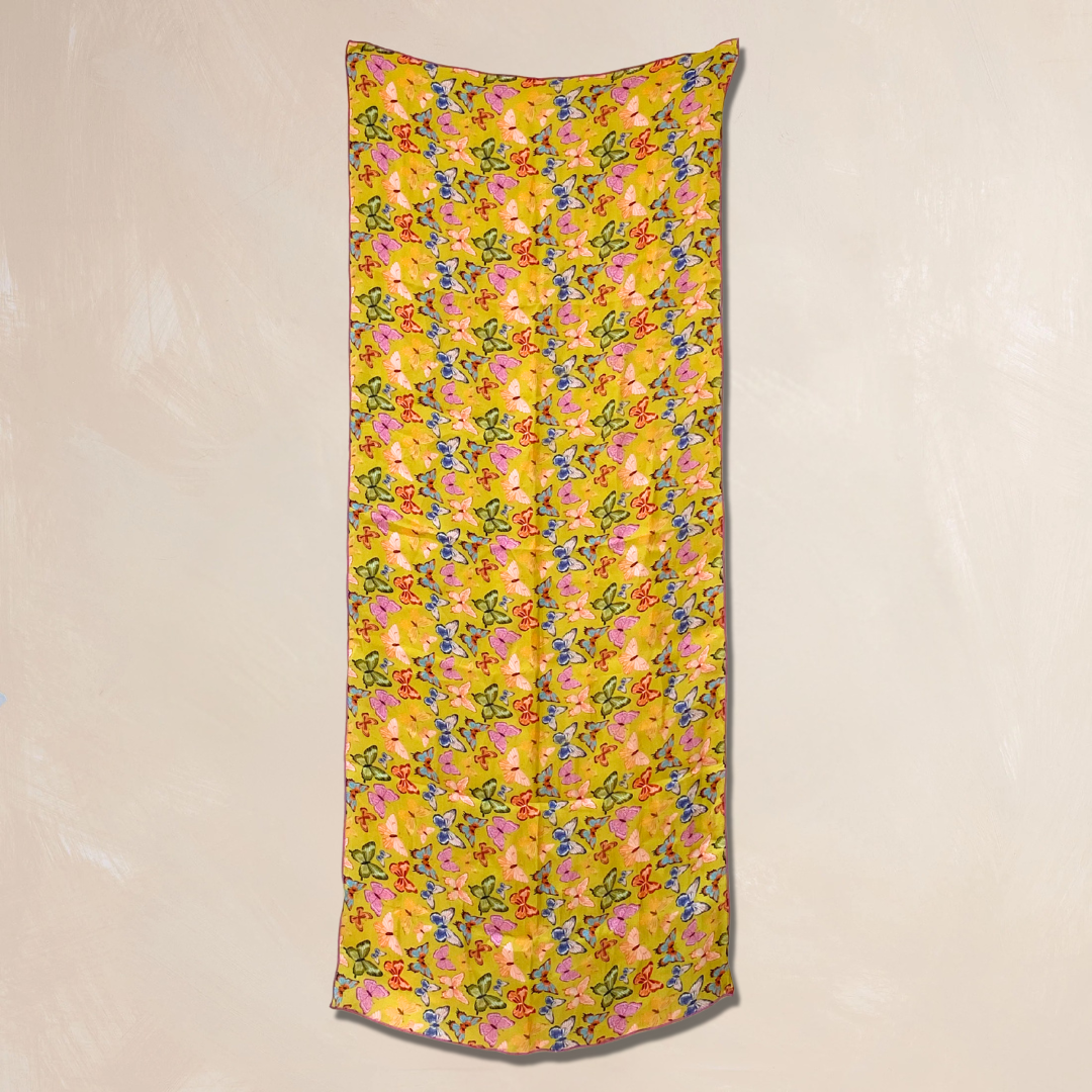 BUTTERFLIES | Qrown Jewel Satin Accent Scarf
