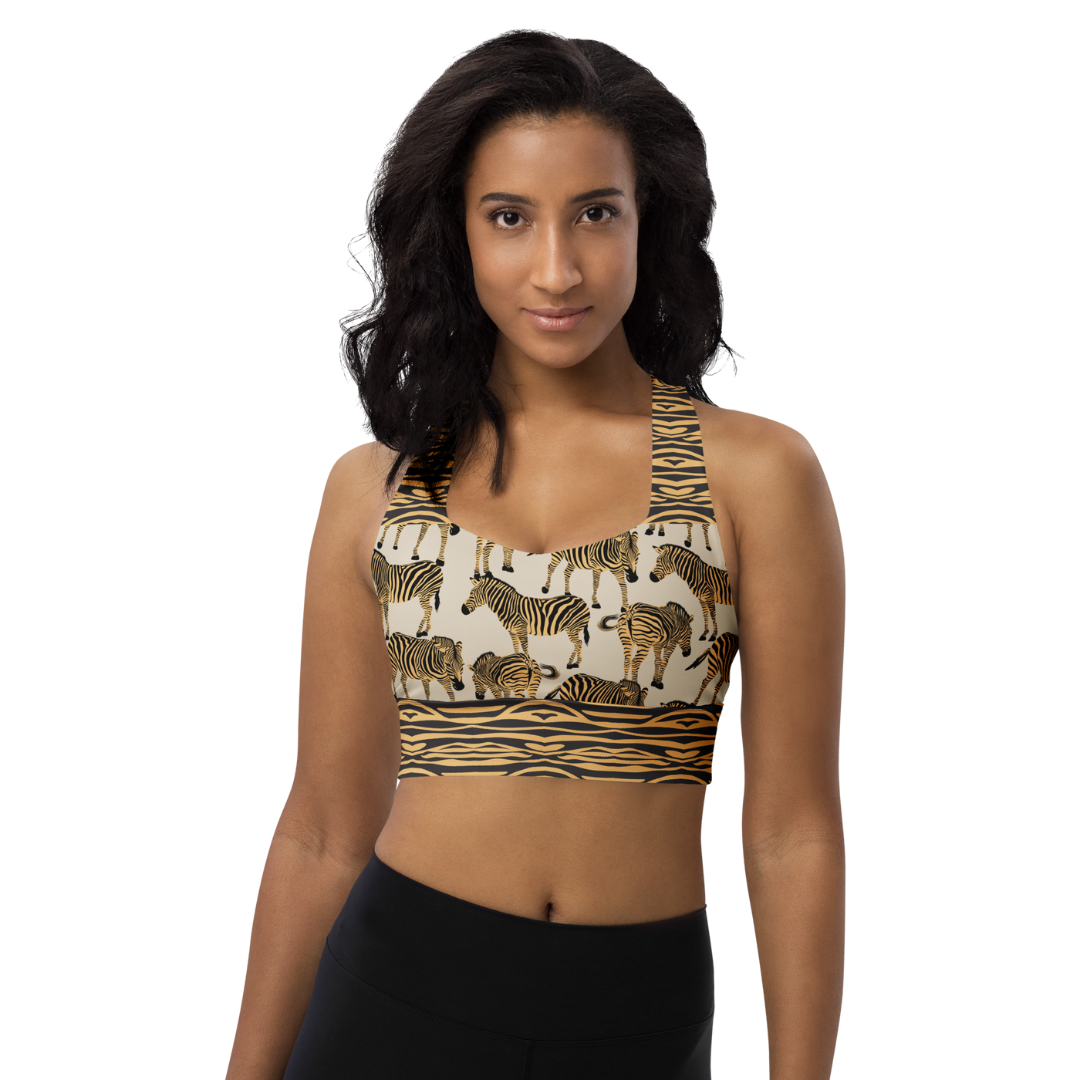 BOLD BEIGE ZEBRA Sports Bra | WILDwear