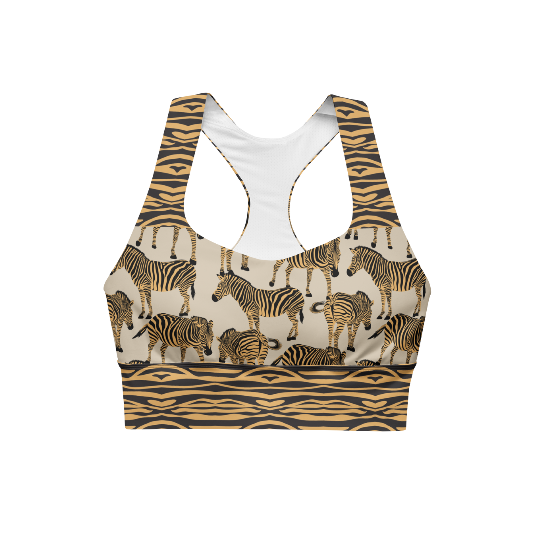 BOLD BEIGE ZEBRA Sports Bra | WILDwear