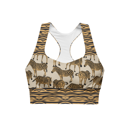 BOLD BEIGE ZEBRA Sports Bra | WILDwear