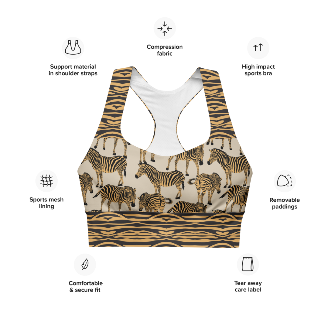BOLD BEIGE ZEBRA Sports Bra | WILDwear