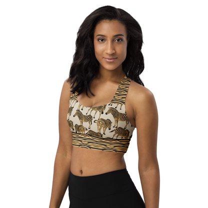 BOLD BEIGE ZEBRA Sports Bra | WILDwear