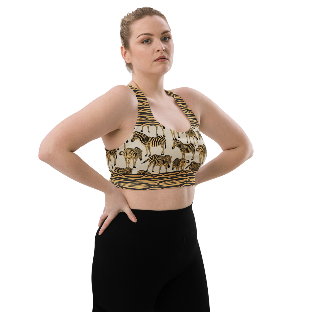BOLD BEIGE ZEBRA Sports Bra | WILDwear