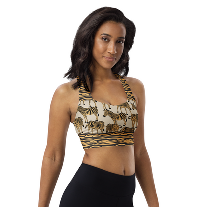 BOLD BEIGE ZEBRA Sports Bra | WILDwear