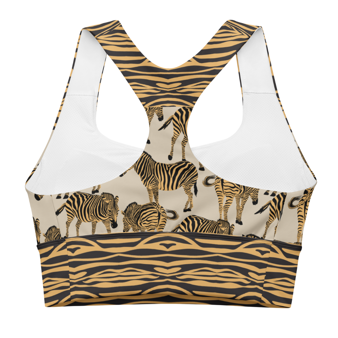 BOLD BEIGE ZEBRA Sports Bra | WILDwear