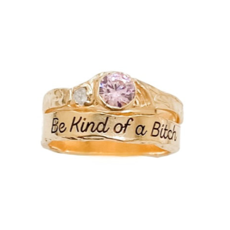 BE KIND…OF A BITCH Crystal Pinky Ring