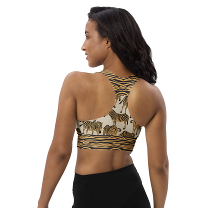 BOLD BEIGE ZEBRA Sports Bra | WILDwear