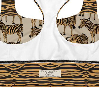 BOLD BEIGE ZEBRA Sports Bra | WILDwear