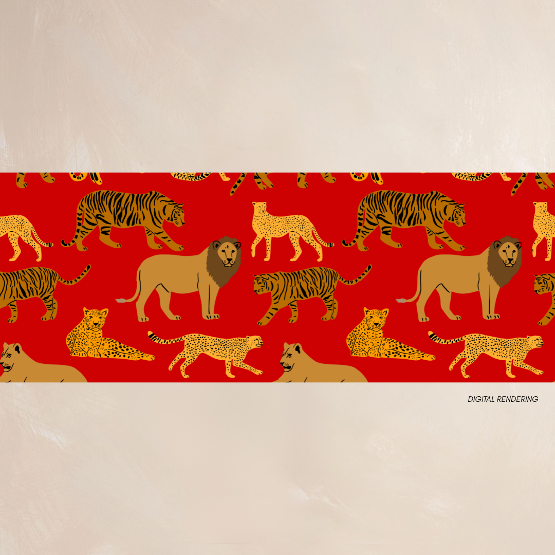 RED WILDCATS | Qrown Jewel Satin Accent Scarf