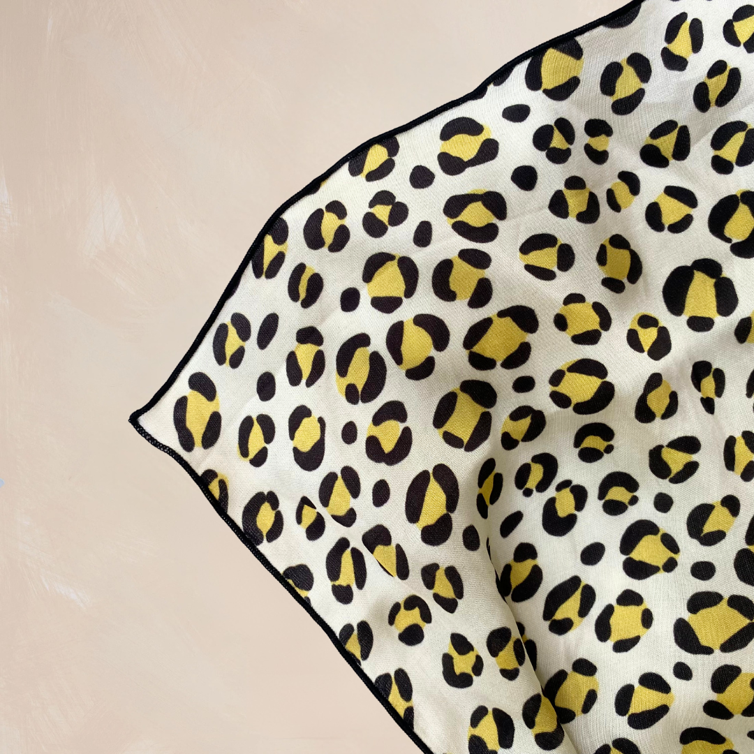 LEOPARD | Qrown Jewel Satin Accent Scarf