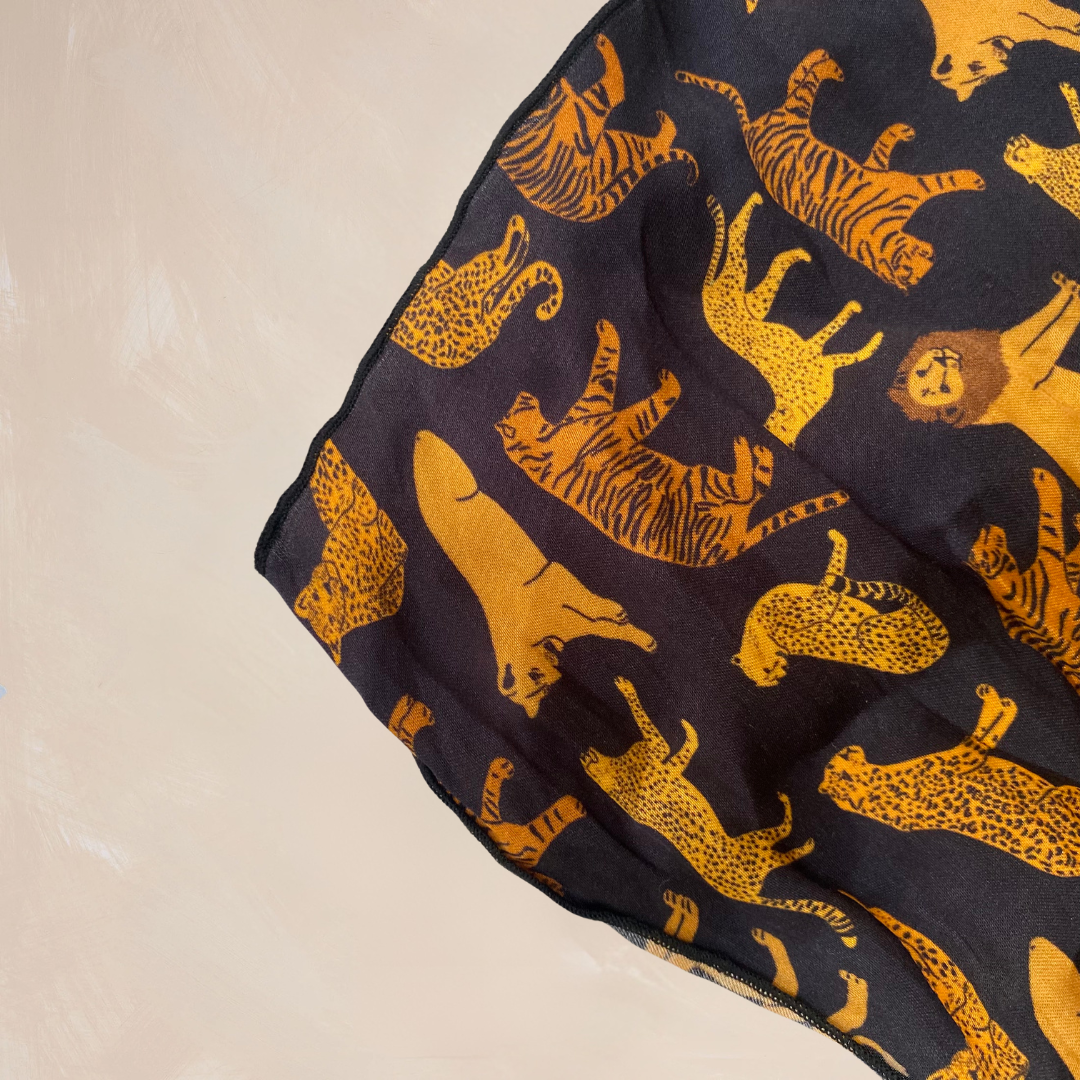 BLACK WILDCATS | Qrown Jewel Satin Accent Scarf