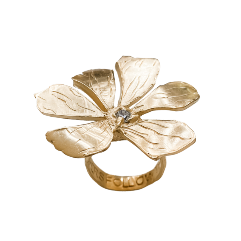 FLOWERS FOLLOW THE SUN Flower Pinky Ring