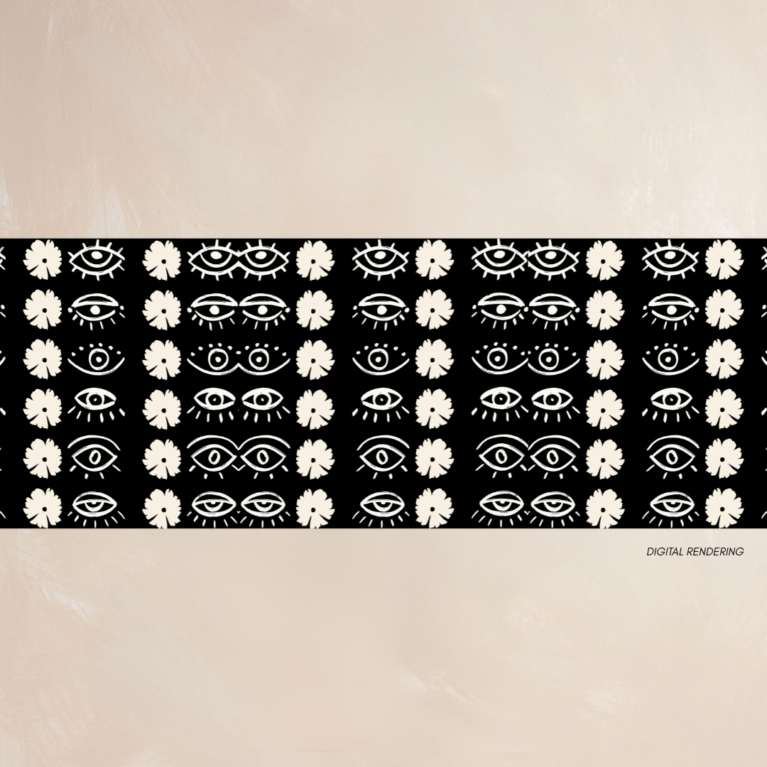 INTUITION (black) | Qrown Jewel Satin Accent Scarf