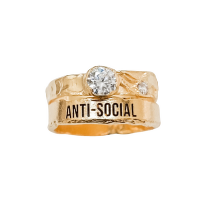 ANTI-SOCIAL Crystal Pinky Ring