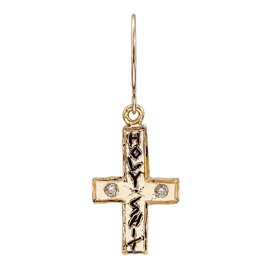 HOLY SHIT Singlet Cross Earring