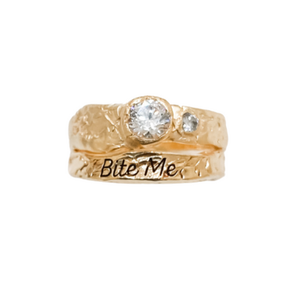 BITE ME Crystal Pinky Ring