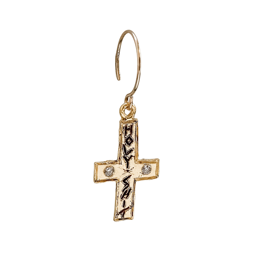 HOLY SHIT Singlet Cross Earring