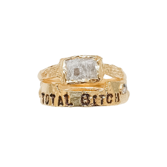 TOTAL BITCH Crystal Pinky Ring