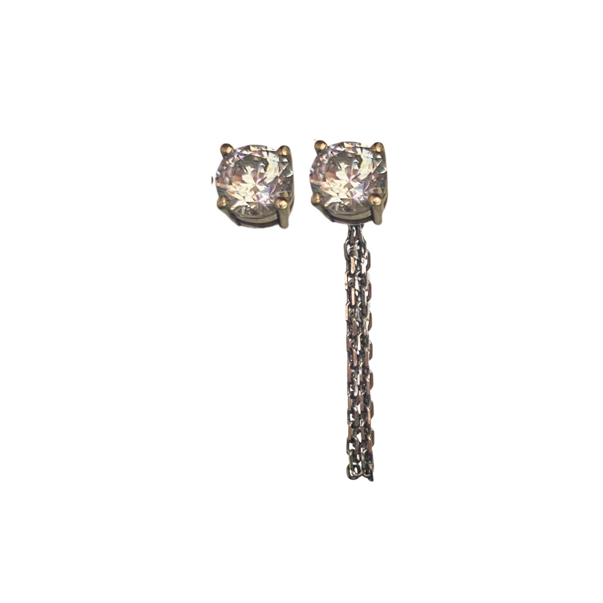 CLEAR Round Jacket Earrings | SayQred
