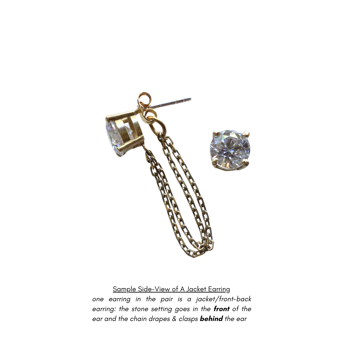 CLEAR Pear Jacket Earrings | SayQred