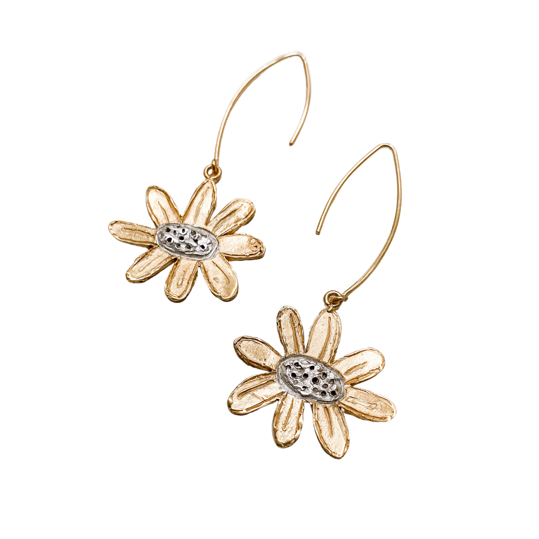 WILD FLOWER Engraved Earrings