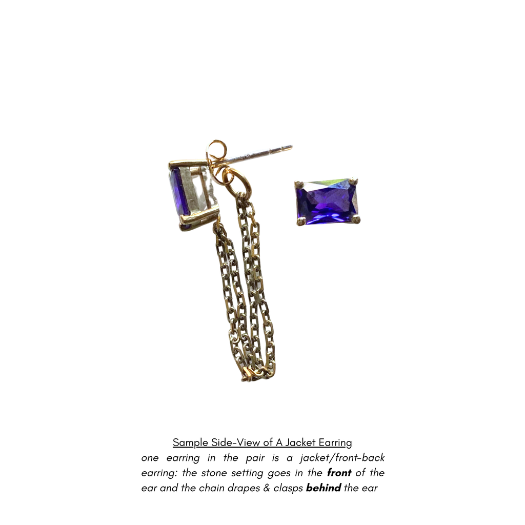 PURPLE Emerald Jacket Earrings | SayQred