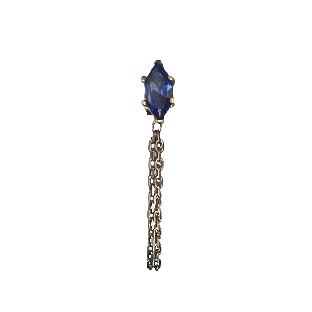 BLUE Marquise Singlet Jacket Earrings | SayQred