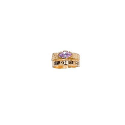 MANIFEST THAT SHIT Royal Crystal Pinky Ring