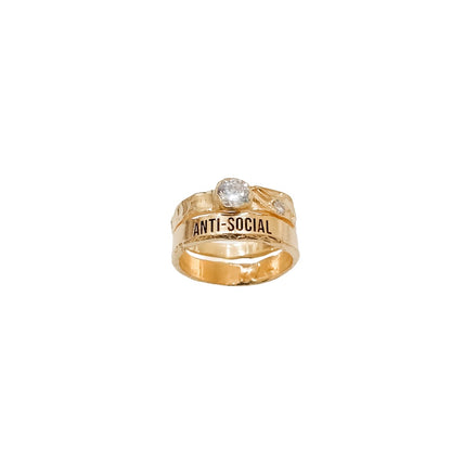 ANTI-SOCIAL Crystal Pinky Ring