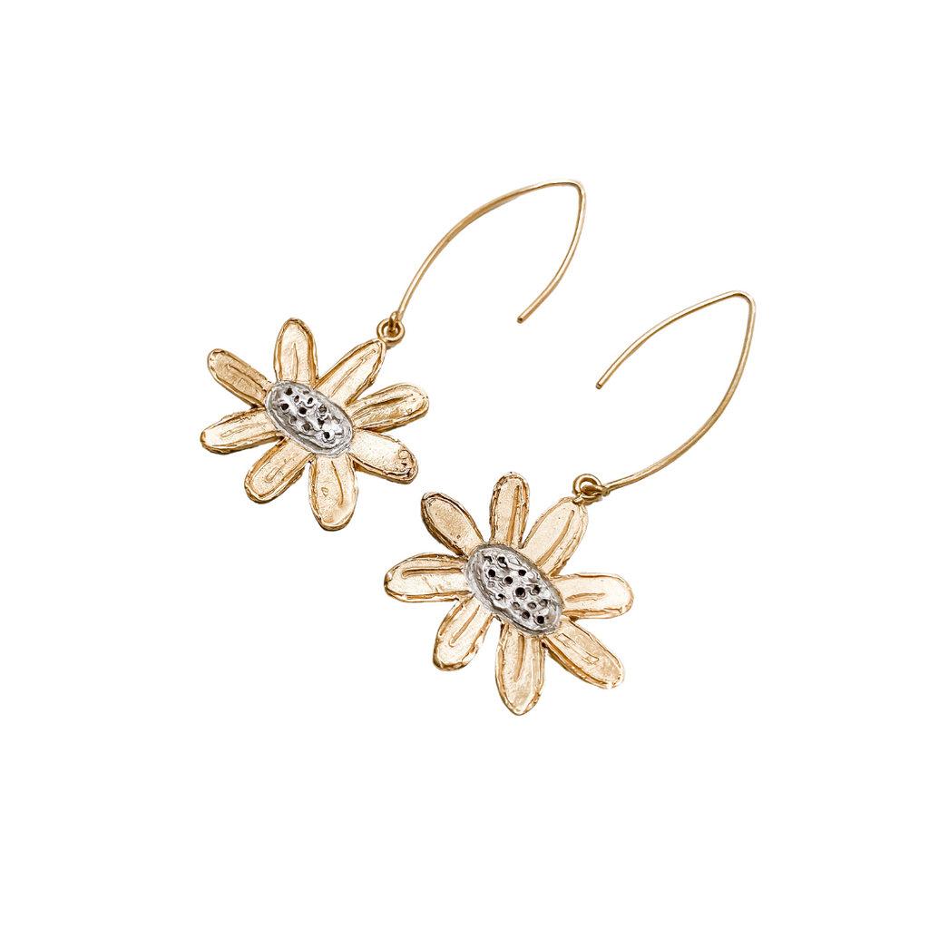 WILD FLOWER Engraved Earrings
