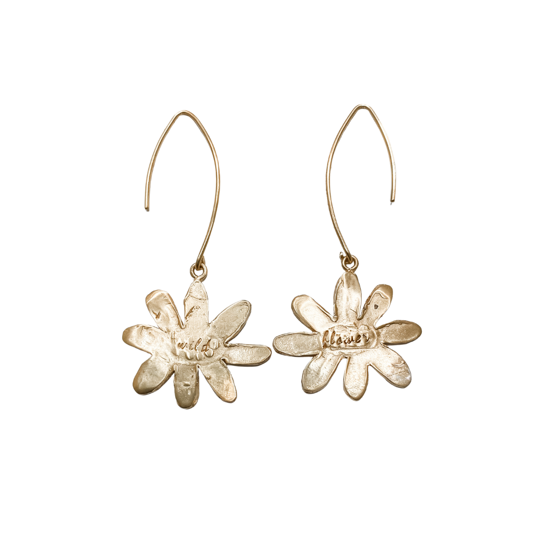 WILD FLOWER Engraved Earrings