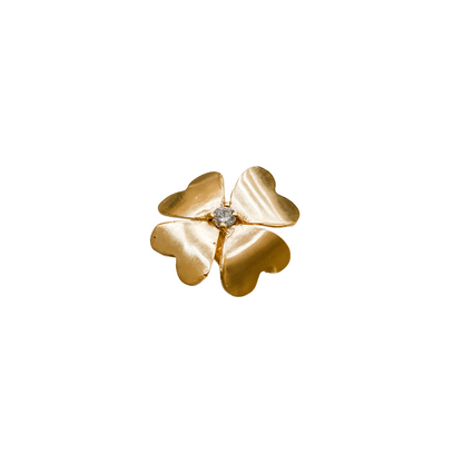 FLOWERS FOLLOW THE SUN Four-Leaf Clover Pinky Ring