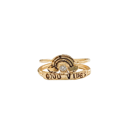 GOOD VIBES RAINBOW Pinky Ring